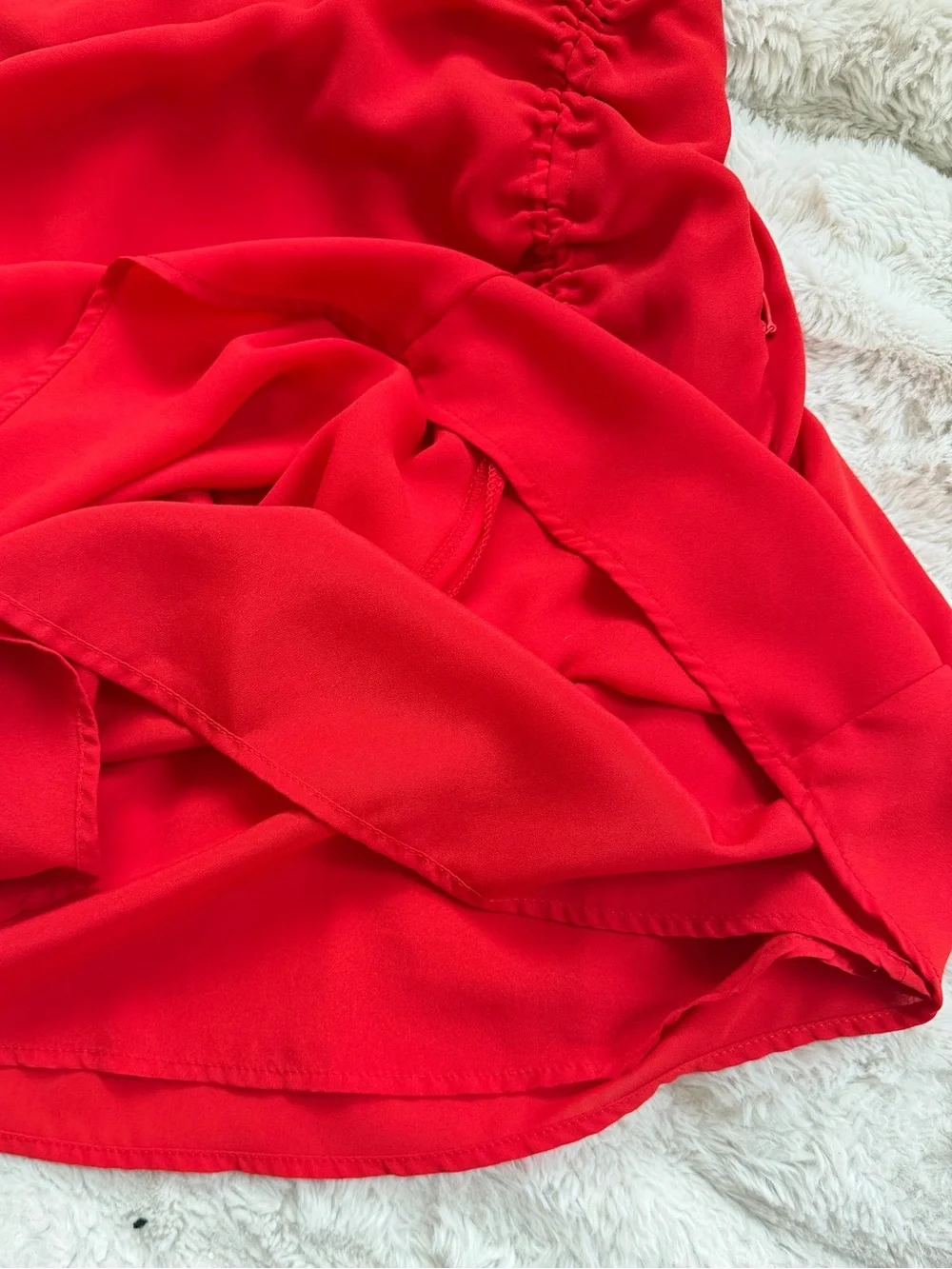 Dynamite Red Mini Dress with Side Ruching - Picture 5 of 5